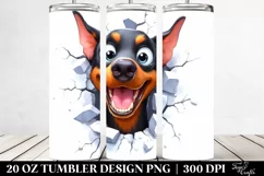 Crazy Watercolor Doberman | 20 oz Tumbler Product Image 2