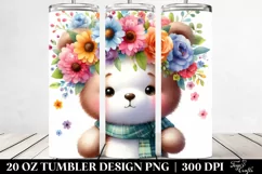 Adorned Bear with Flower Crown | 20 oz Tumbler Product Image 2