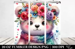 Adorned Bear with Flower Crown | 20 oz Tumbler Product Image 2