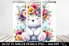 Adorned Bear with Flower Crown | 20 oz Tumbler Product Image 2