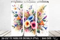 Abstract Bouquet with Morning Glory | 20 oz Tumbler Product Image 2