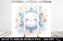 Cute Pastel Painting Featuring Snowflake | 20 oz Tumbler Product Image 2