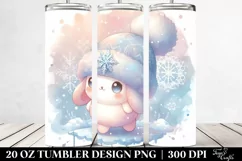Cute Pastel Painting Featuring Snowflake | 20 oz Tumbler Product Image 2
