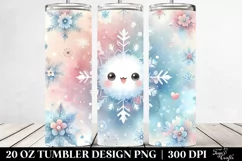 Cute Pastel Painting Featuring Snowflake | 20 oz Tumbler Product Image 2