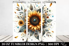 Watercolor Vintage Dirty Sunflower Confetti Tumbler | 20 oz Product Image 2