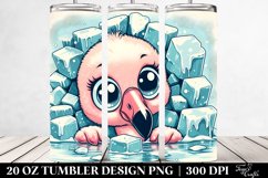 Cute Baby Flamingo from Icy Wall, 20 Oz Tumbler Product Image 2