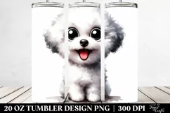 Crazy Watercolor Bichon Frise | 20 oz Tumbler Product Image 2