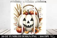 Watercolor Jack-o'-Lantern Image | 20 oz Tumbler Product Image 2