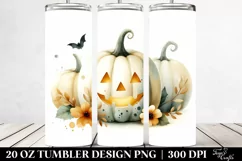 Simple Jack-O'-Lantern Watercolor Tumbler | 20 oz Tumbler Product Image 2