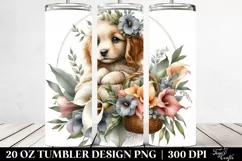 Detailed Boho Cute Baby Puppy with Calla Lily Bouquet | 20 Product Image 2
