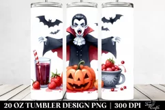 Funny Vampire Halloween Clipart, Transparent 20 Oz Tumbler Product Image 2