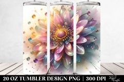 Abstract Shiny Sunflower Transparent | 20 oz Tumbler Product Image 2