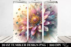 Abstract Shiny Sunflower Transparent | 20 oz Tumbler Product Image 2