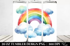 Colorful Rainbow with Clouds | 20 oz Tumbler Product Image 2