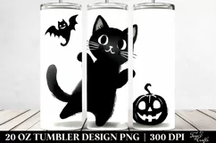 a Simple Funny Halloween Black Cat Clipart 20 Oz Tumbler Product Image 2