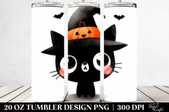a Simple Funny Halloween Black Cat Clipart 20 Oz Tumbler Product Image 2