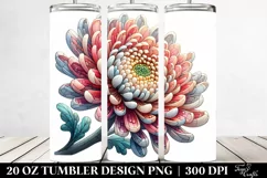 Detailed Stained Chrysanthemum | 20 oz Tumbler Product Image 2
