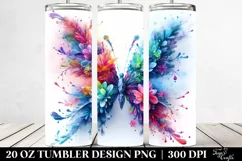 Abstract Vibrant Watercolor Butterfly | 20 oz Tumbler Product Image 2