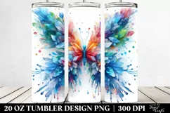 Abstract Vibrant Watercolor Butterfly | 20 oz Tumbler Product Image 2