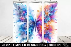 Abstract Vibrant Watercolor Butterfly | 20 oz Tumbler Product Image 2