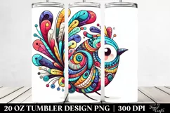 Colorful Whimsical Bird | 20 oz Tumbler Product Image 2