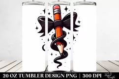 Simplistic Cartoon Halloween Pencil Bow | 20 oz Tumbler Product Image 2