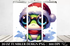 Watercolor Frog with Santa Hat, High-Res 20 Oz Tumbler Product Image 2