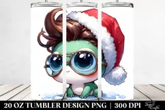 Watercolor Frog with Santa Hat, High-Res 20 Oz Tumbler Product Image 2