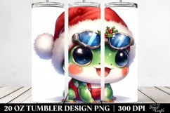 Watercolor Frog with Santa Hat, High-Res 20 Oz Tumbler Product Image 2
