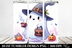 Washed Cartoon Halloween Ghost Tea | 20 oz Tumbler Product Image 2