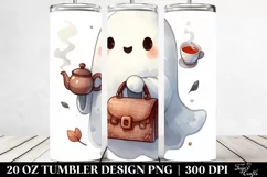 Washed Cartoon Halloween Ghost Tea | 20 oz Tumbler Product Image 2