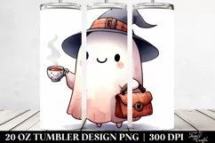Washed Cartoon Halloween Ghost Tea | 20 oz Tumbler Product Image 2