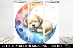 Colorful Moon Sleeping Puppy Tumbler Product Image 2