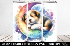 Colorful Moon Sleeping Puppy Tumbler Product Image 2