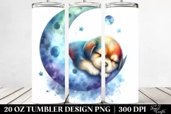 Colorful Moon Sleeping Puppy Tumbler Product Image 2