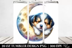 Colorful Moon Sleeping Puppy Tumbler Product Image 2
