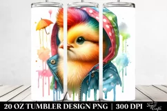 Vibrant Bird with Paint-Like Colors, Transparent 20 Oz Product Image 2
