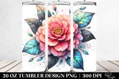 Colorful Camellia Splash Tumbler Product Image 2