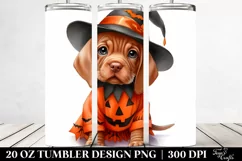 Expressive Halloween Vizsla Baby Watercolor 20 Oz Tumbler Product Image 2