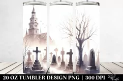 Watercolor Graveyard Scene | 20 oz Tumbler Product Image 2