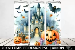 Funny Halloween Castle Clipart | 20 oz Tumbler Product Image 2