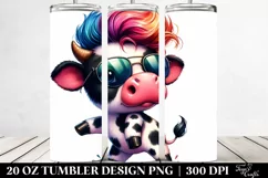 Watercolor Cow Dancing, Transparent 20 Oz Tumbler Product Image 2