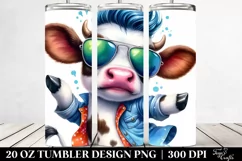 Watercolor Cow Dancing, Transparent 20 Oz Tumbler Product Image 2