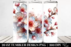 Shiny Cherry Blossom Clipart, High-Res 20 Oz Tumbler Product Image 2