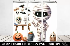 Funny Mummy Halloween Clipart, Transparent 20 Oz Tumbler Product Image 2