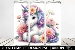 Pastel Unicorn Chrysanthemum | 20 Oz Tumbler Product Image 2
