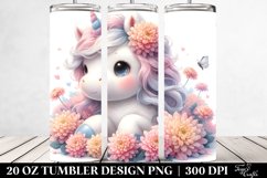 Pastel Unicorn Chrysanthemum | 20 Oz Tumbler Product Image 2