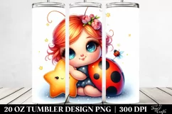 Colorful Ladybug Star Cuddling | 20 Oz Tumbler Product Image 2