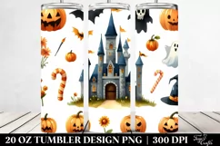 Funny Castle Halloween Clipart, Transparent 20 Oz Tumbler Product Image 2