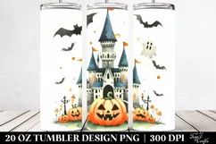 Funny Castle Halloween Clipart, Transparent 20 Oz Tumbler Product Image 2
